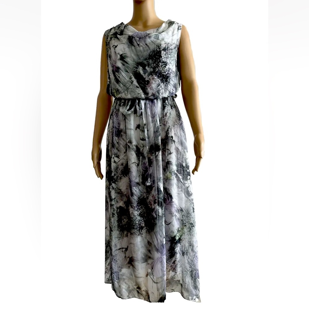 Glocal Womens Midi Dress M, Floral Sleeveless Silk Blend, New Without Tag, Italy